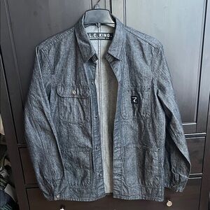 L.C.King Men's black  Denim Chore Jacket made in USA 🇺🇸